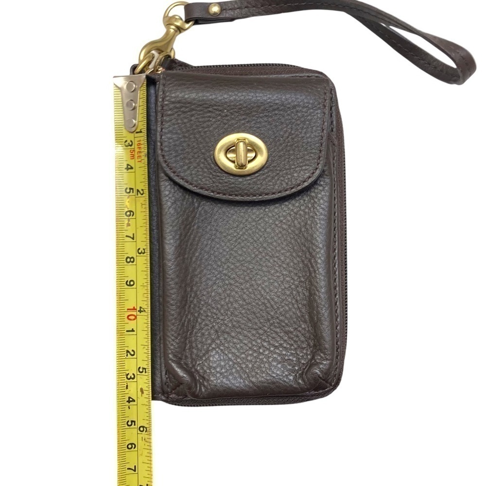 Coach vintage dark brown  leather wristlet bag - Picture 3 of 5